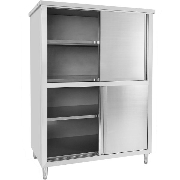 Commercial Stainless steel Storage Cabinet 4 Sliding Doors 1200x600x1800mm | Adexa VC126S