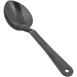 11" Buffet Catering Solid Serving Spoon Black Polycarbonate| Adexa SSPC11