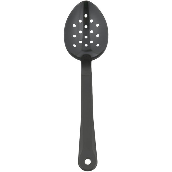 11" Buffet Catering Perforated Serving Spoon Black Polycarbonate| Adexa SSPC11P