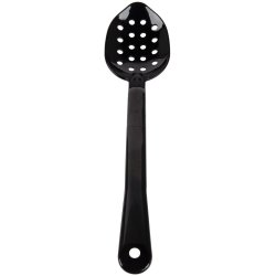 13" Buffet Catering Perforated Serving Spoon Black Polycarbonate| Adexa SSPC13P