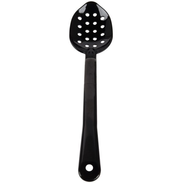13" Buffet Catering Perforated Serving Spoon Black Polycarbonate| Adexa SSPC13P