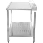 Unloading table Right side 600x650x850mm With bottom shelf With splashback Stainless steel | Adexa SWB6065L