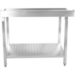 Unloading table Right side 600x650x850mm With bottom shelf With splashback Stainless steel | Adexa SWB6065L