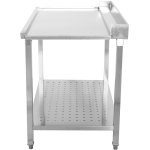 Unloading table Left side 600x650x850mm With bottom shelf With splashback Stainless steel | Adexa SWB6065R