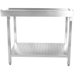 Unloading table Left side 1100x650x850mm With bottom shelf With splashback Stainless steel | Adexa SWB11065R