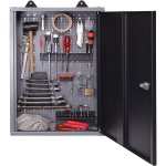 Professional Grey and Black Wall Mounted Tool Cabinet with Key 400x200x600mm | Adexa TC001