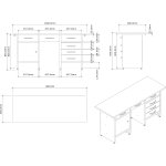Professional Grey and Black Workshop Workbench with 30mm Wooden Desktop, 6 Drawers and Lockable Door 1600x600x850mm | Adexa TC007