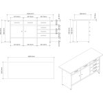Professional Grey & Black Workshop Workbench with 30mm wooden desktop 6 drawers & 2 lockable doors 1600x600x850mm | Adexa TC008