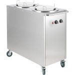 Heated Plate dispenser trolley Stainless steel 12''/300mm 2x50 plates | Adexa TDDS2