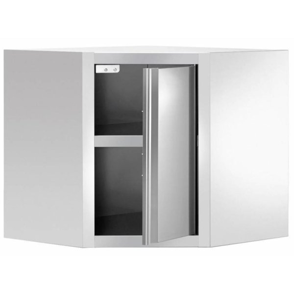Wall cabinet Corner unit Stainless steel 700x700x400mm | Adexa THEHR74