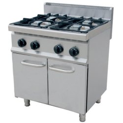 Professional Gas cooker on Cabinet base 4 burners 20kW | Adexa THG7F4PW