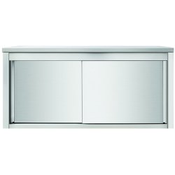 Wall cabinet Sliding doors Stainless steel Width 1600mm Depth 400mm | Adexa VWC164D