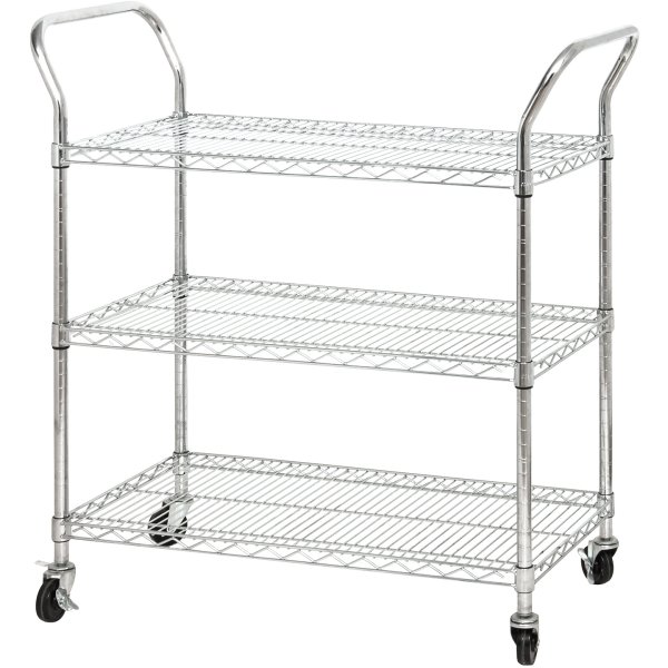 Commercial Utility Cart Chrome Wire 3 Tier 900x450x1100mm | Adexa TR9045110A3CW