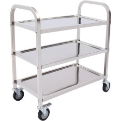 Commercial Serving/Service/Clearing Trolley Stainless steel 3 tier 750x400x835mm | Adexa 19013