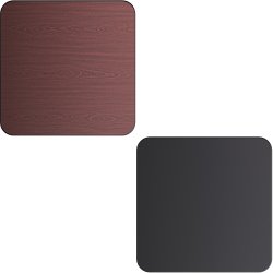 Laminated Square Table top Reversible Mahagony & Black 24x24'' | Adexa TT2424MB