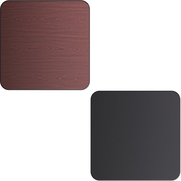 Laminated Square Table top Reversible Mahagony & Black 30x30'' | Adexa TT3030MB