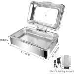 Chafing dish Electric Glass lid Stainless steel 7 litres GN1/1 | Adexa VICCD528