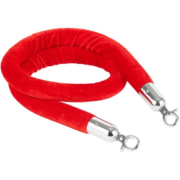 Red Velvet Stanchion Rope with Silver ends 1.5m | Adexa VR01RS
