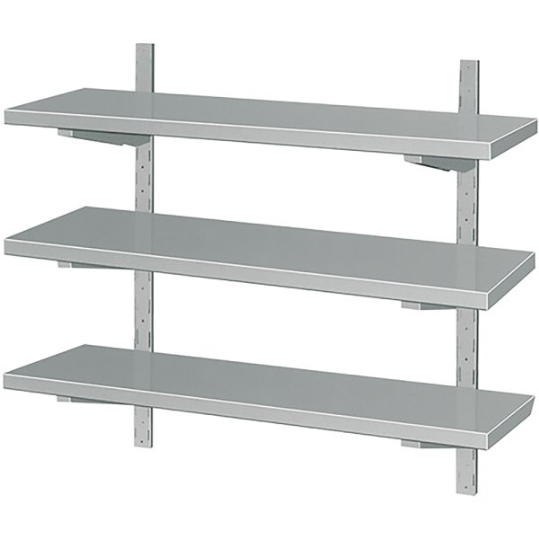 Adjustable Height Wall shelf 3 levels 2000x300mm Stainless steel | Adexa VWS2033