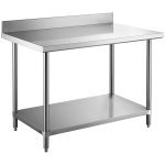 Professional Work Table with Upstand and Backsplash Stainless Steel 1800x700x900mm | Adexa W218E70180B