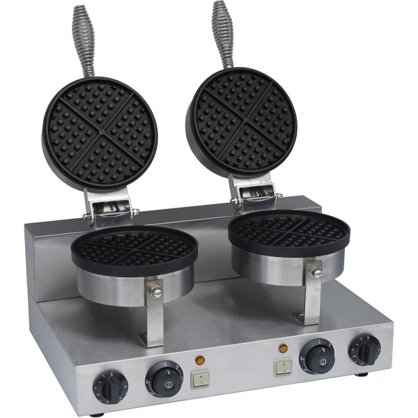 Commercial Waffle Maker Double Round | Adexa WB2