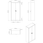 Heavy Duty Grey and Black 2 Door Lockable Steel Tool Cabinet with 4 Adjustable Shelves 900x380x1800mm | Adexa WG27