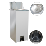 Foot Operated Mobile Wash Basin with Backsplash & Castors Stainless Steel | Adexa WHF278