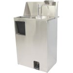 Foot Operated Mobile Wash Basin with Backsplash Paper Towel Dispenser & Castors Stainless Steel | Adexa WHF277