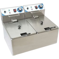 Commercial Double Deep Fat Fryer 10 + 10 litres 3kW Countertop | Adexa WH122A