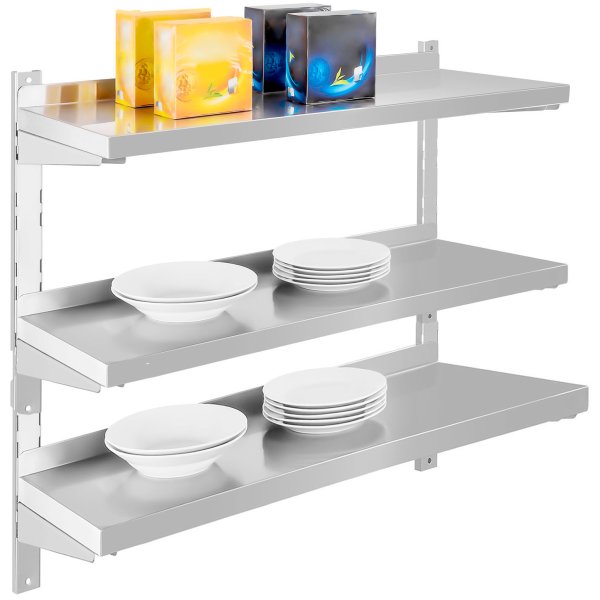 Wall shelf 3 levels 600x300x900mm Stainless steel | Adexa WSWB30060