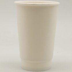 500pcs Compostable Coffee Cups Double wall 16oz/473ml White | Adexa WHDW16OZ