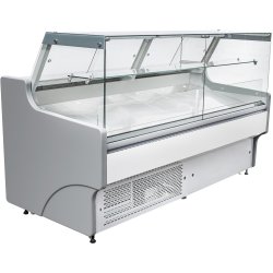 Serve over Deli counter White front Straight glass front Width 1330mm | Adexa WHITE1309SG