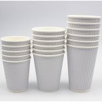 500pcs White Ripple Wall Coffee Cup 16oz/473ml PE | Adexa WHR16OZ