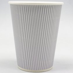 500pcs White Ripple Wall Coffee Cup 12oz/354ml PE | Adexa WHR12OZ