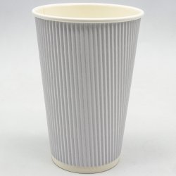 500pcs White Ripple Wall Coffee Cup 16oz/473ml PE | Adexa WHR16OZ