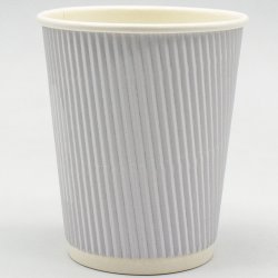 500pcs White Ripple Wall Coffee Cup 8oz/237ml PE | Adexa WHR8OZ