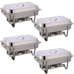 4 pack of Chafing Dish GN1/1 Stainless steel 9 litres | Adexa WHS433