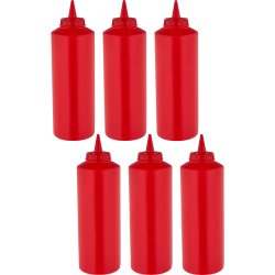 6 pack of Squeeze Sauce Bottles 341ml/12oz Red | Adexa WQSB12WR