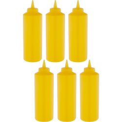 6 pack of Squeeze Sauce Bottles 341ml/12oz Yellow | Adexa WQSB12WY