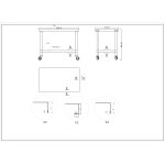 Commercial Mobile Stainless Steel Work Table Bottom shelf 1200x700x900mm | Adexa WT70120GMOBILE