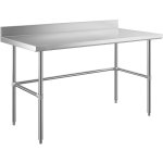 Commercial Stainless Steel Work Table No Bottom shelf with Upstand 1200x700x900mm | Adexa WT70120GBNU