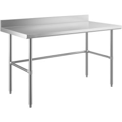 Commercial Stainless Steel Work Table No Bottom shelf with Upstand 1200x600x900mm | Adexa WT60120GBNU