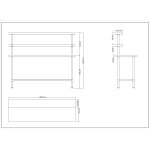 Stainless Steel Prep table 1800mm Width 2 x Top Shelf & 1 x Undershelf | Adexa WTS60180