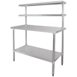 Stainless Steel Prep table 1200mm Width 2 x Top Shelf & 1 x Undershelf | Adexa WTS60120