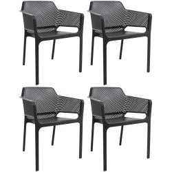 B GRADE 4pcs Bistro Dining Chair Plastic Black | Adexa WW083B B GRADE