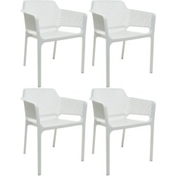 4pcs Bistro Dining Chair Plastic White | Adexa WW083W