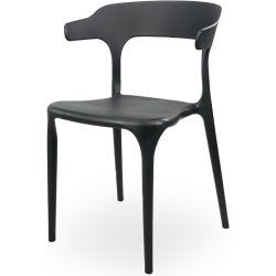 Bistro Dining Chair Plastic Black Indoors & Outdoors | Adexa WW084BLACK