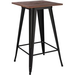 High Bar Table 600x600mm Indoors Black & Pine | Adexa WW174