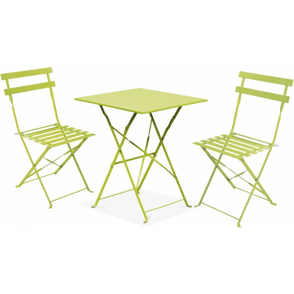 Folding Bistro Set Table & 2 Chairs Green | Adexa WW178GREEN