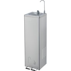 Commercial Stainless Steel Drinking Water Fountain with Foot Pedal Control, Drinking Tap & Bottle Tap | Adexa YL600C2P